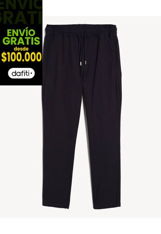 Jogger Rustico Encauchado  Para Hombre Negro Seven Seven Seven Seven