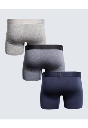 Pack X 3 Bóxer Medio X3 Para Hombre Gris Seven Seven