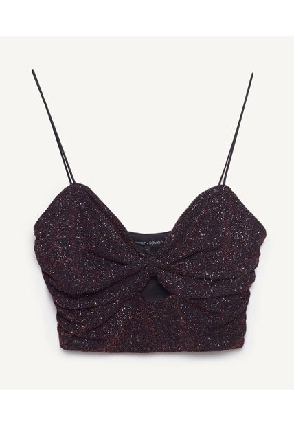 Crop Top Para Mujer Manga Sisa Color Negro Marca Seven Seven #28095607