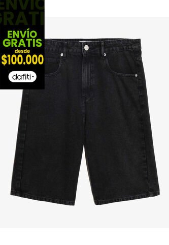 Bermuda Loose Tono Negro  Para Hombre Negro Seven Seven Seven Seven