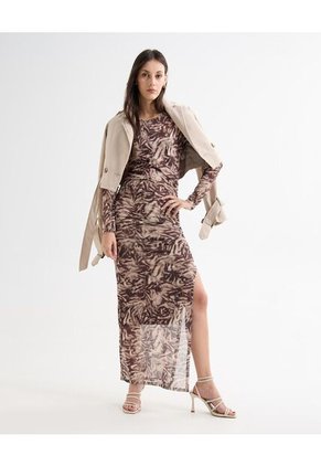 Vestido Para Mujer M/L Largo Color Cafe Oscuro Marca Seven Seven #28171383