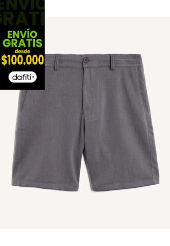 Bermuda Sastrera Straight  Para Hombre Gris Seven Seven Seven Seven
