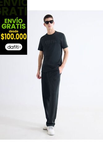 Pantalón Straight Texturizado  Para Hombre Negro Seven Seven Seven Seven