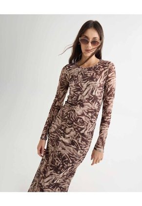 Vestido Para Mujer M/L Largo Color Cafe Oscuro Marca Seven Seven #28171383