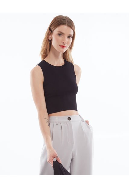 Camiseta Para Mujer Manga Sisa Cuello Redondo Color Negro Marca Seven Seven #28095505