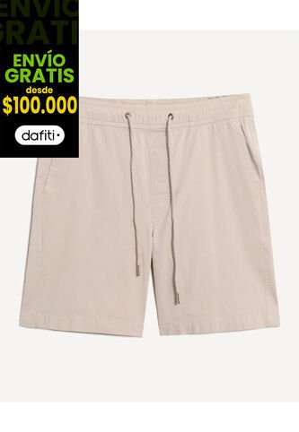 Bermuda Regular Encauchada  Para Hombre Taupe Seven Seven Seven Seven