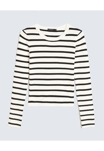 Camiseta Para Mujer Manga Larga Cuello Redondo Color Marfil Marca Seven Seven #28096263 Seven Seven