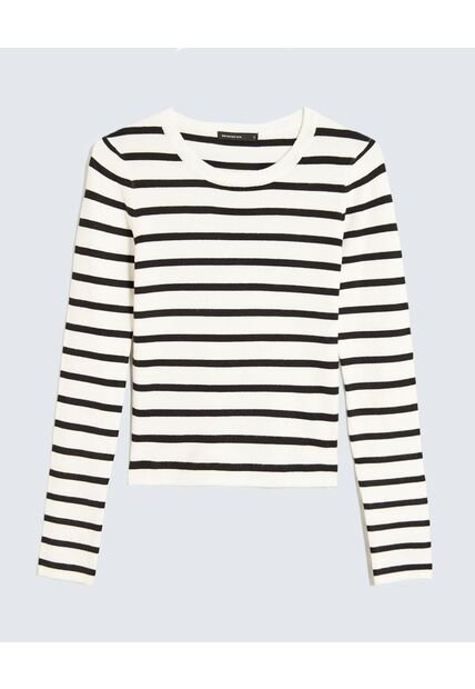 Camiseta Para Mujer Manga Larga Cuello Redondo Color Marfil Marca Seven Seven #28096263