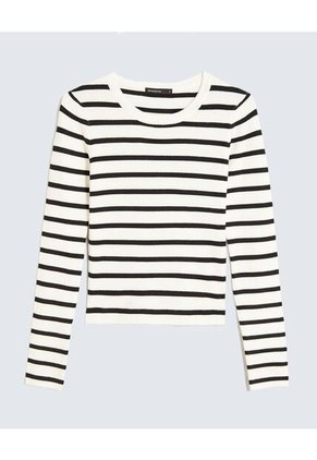 Camiseta Para Mujer Manga Larga Cuello Redondo Color Marfil Marca Seven Seven #28096263