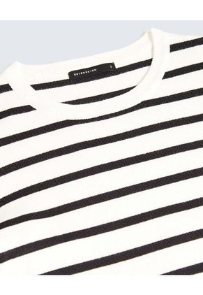 Camiseta Para Mujer Manga Larga Cuello Redondo Color Marfil Marca Seven Seven #28096263