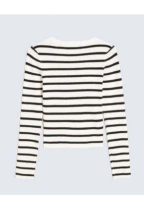 Camiseta Para Mujer Manga Larga Cuello Redondo Color Marfil Marca Seven Seven #28096263