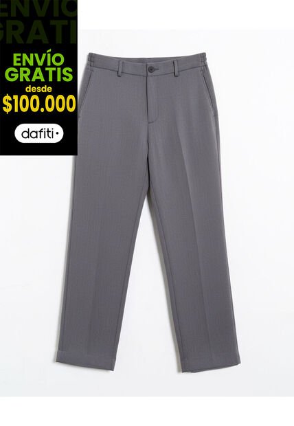 Pantalón Trouser Straigth  Para Hombre Gris Seven Seven
