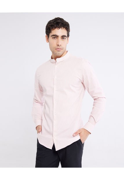 Camisa Para Hombre Manga Larga  Color Rosa Marca Seven Seven #45011902