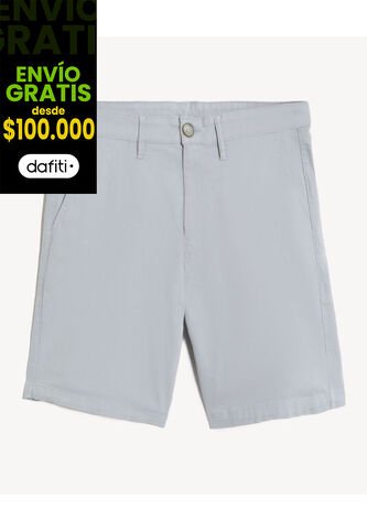 Bermuda Tipo Chino Ajuste Clásico  Para Hombre Gris Seven Seven Seven Seven