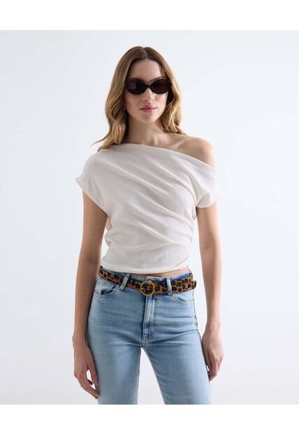 Camiseta  Para Mujer Manga Corta Moda Color Crema Marca Seven Seven #28096659