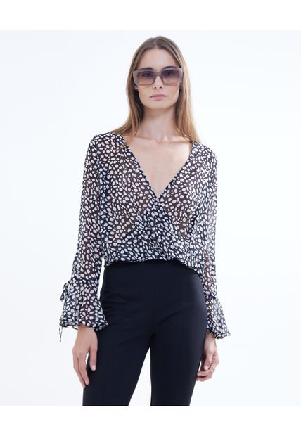 Blusa Para Mujer Manga Larga Color Negro Marca Seven Seven #28123854