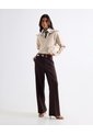 Pantalón Wide Leg Con Pasadores  Para Mujer Café Seven Seven de Seven Seven