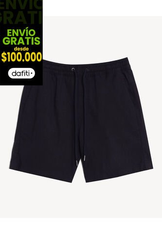 Bermuda Encauchada Rustica  Para Hombre Azul Seven Seven Seven Seven
