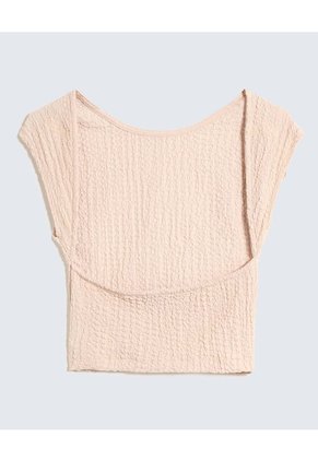 Camiseta Texturizada Para Mujer Beige Seven Seven