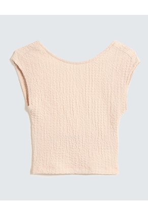 Camiseta Texturizada Para Mujer Beige Seven Seven