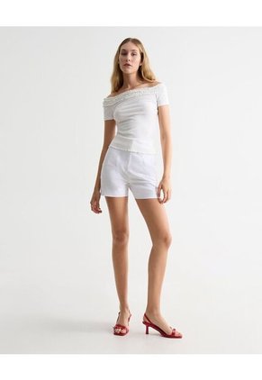 Camiseta Para Mujer Manga Corta Moda Color Crudo Marca Seven Seven #28096334