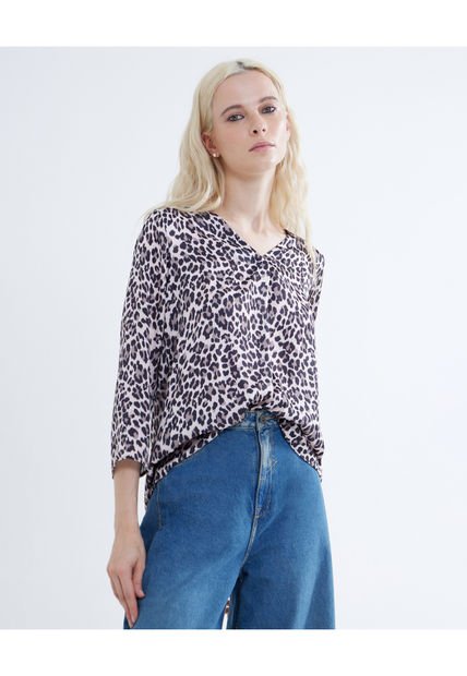 Blusa Para Mujer Manga 3/4 Color Beige Marca Seven Seven #28123839