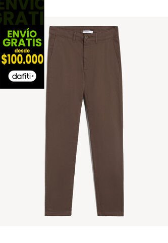 Pantalón Chino Regular  Para Hombre Café Seven Seven Seven Seven