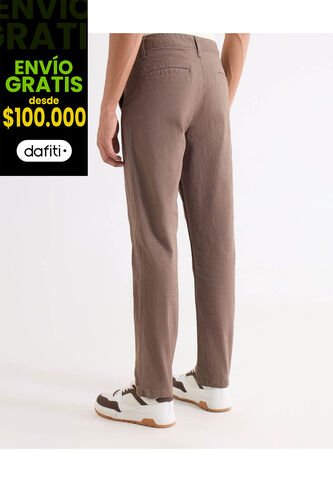 Pantalón Chino Regular  Para Hombre Café Seven Seven Seven Seven