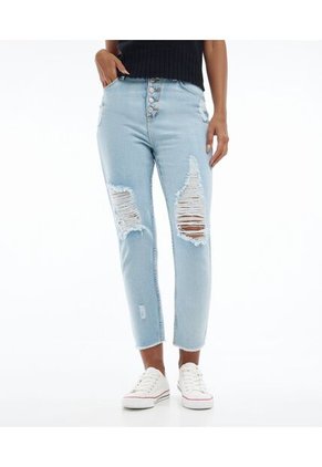 Jean Para Mujer Mom Color Azul Claro Marca Seven Seven #28160651