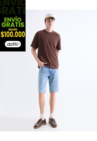 Bermuda Regular Tono Claro  Para Hombre Azul Seven Seven Seven Seven