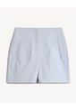 Short Tejido Plano Con Pinzas  Para Mujer Blanco Seven Seven de Seven Seven