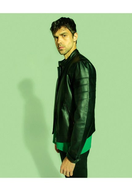 Chaqueta Para Hombre Pu Color Negro Marca Seven Seven #45080281