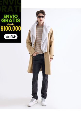 Jean Stretch Desgastado  Para Hombre Negro Seven Seven Seven Seven