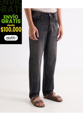 Jean Straight Tono Café  Para Hombre Negro Seven Seven Seven Seven