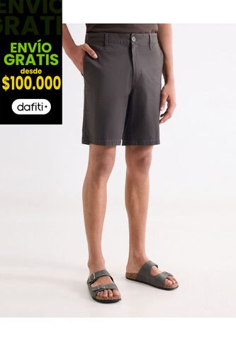 Short Chino Básico  Para Hombre Gris Seven Seven Seven Seven