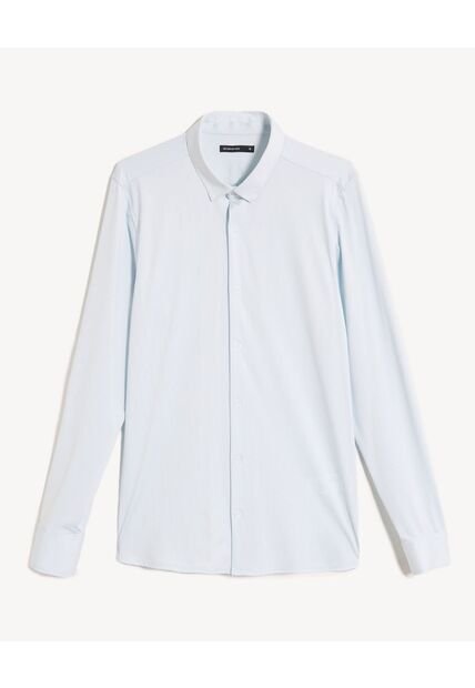 Camisa Para Hombre Manga Larga Sin Bolsillo Cuello Casual M Color Azul Marca Seven Seven #45012150