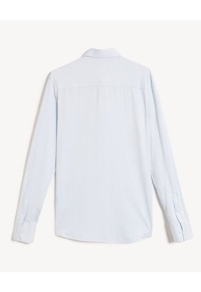 Camisa Para Hombre Manga Larga Sin Bolsillo Cuello Casual M Color Azul Marca Seven Seven #45012150