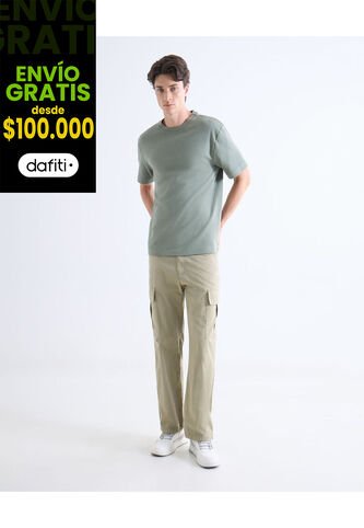 Parachute Tipo Cargo  Para Hombre Beige Seven Seven Seven Seven