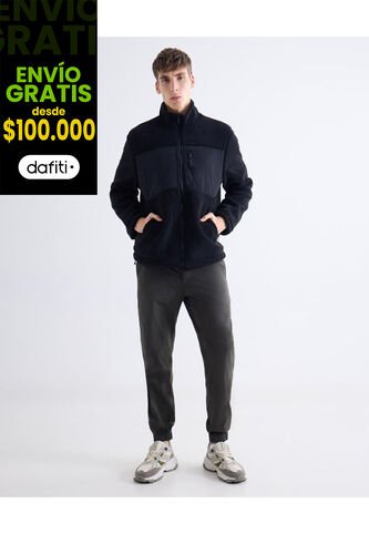 Jogger Con Pretina Encauchada  Para Hombre Gris Seven Seven Seven Seven