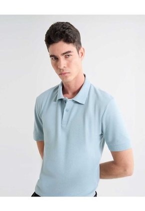 Polo Para Hombre Cuello Tejido Sin Bolsillo Color Azul Marca Seven Seven #45110881