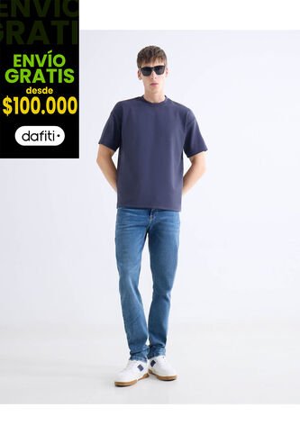 Jean Regular Tono Oscuro  Para Hombre Azul Seven Seven Seven Seven