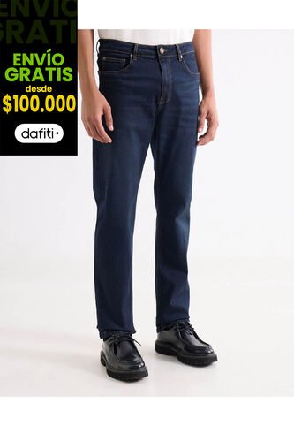 Jean Regular Stretch Tono Oscuro  Para Hombre Azul Seven Seven Seven Seven