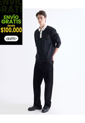 Jean Loose Tono Negro  Para Hombre Negro Seven Seven Seven Seven