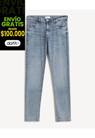 Jean Slim Fit Tono Medio  Para Hombre Azul Seven Seven Seven Seven