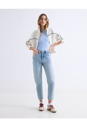 Camiseta  Para Mujer Manga Sisa Moda Color Celeste Marca Seven Seven #28096581