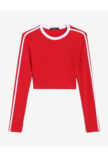 Camiseta Para Mujer Manga Larga Cuello Redondo Color Rojo Marca Seven Seven #28096395