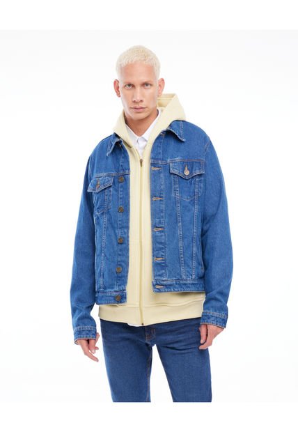 Chaqueta Para Hombre Trucker Color Azul Medio Marca Seven Seven #45080375