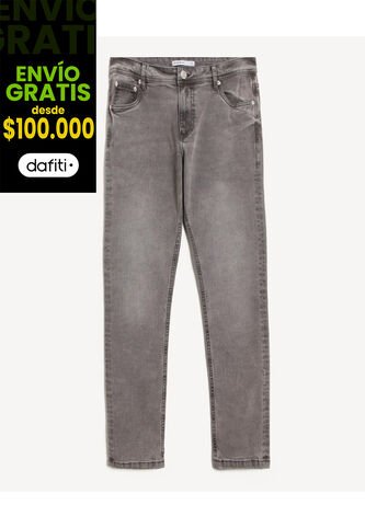 Jean Skinny Tono Gris Con Desgastes  Para Hombre Gris Seven Seven Seven Seven