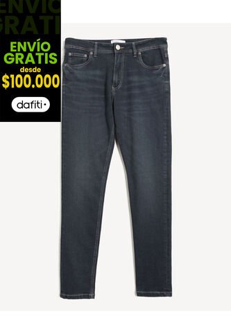 Jean Skinny Tono Oscuro Con Desgastes  Para Hombre Azul Seven Seven Seven Seven