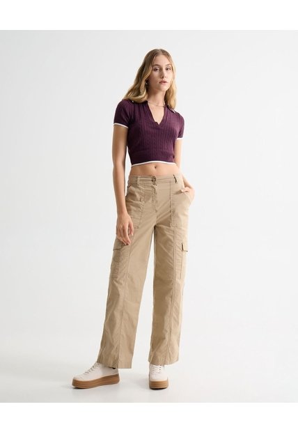 Pantalón Cargo  Para Mujer Arena Seven Seven